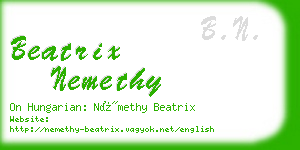 beatrix nemethy business card